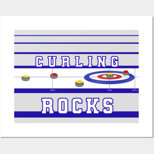 [except apparel] Curling Rocks - Silver BackGround Posters and Art